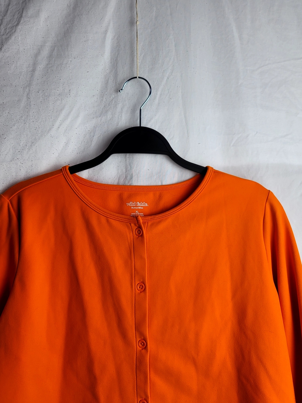 wild fable Orange Button-Front Long-Sleeve Crop Top - Picture 3 of 7